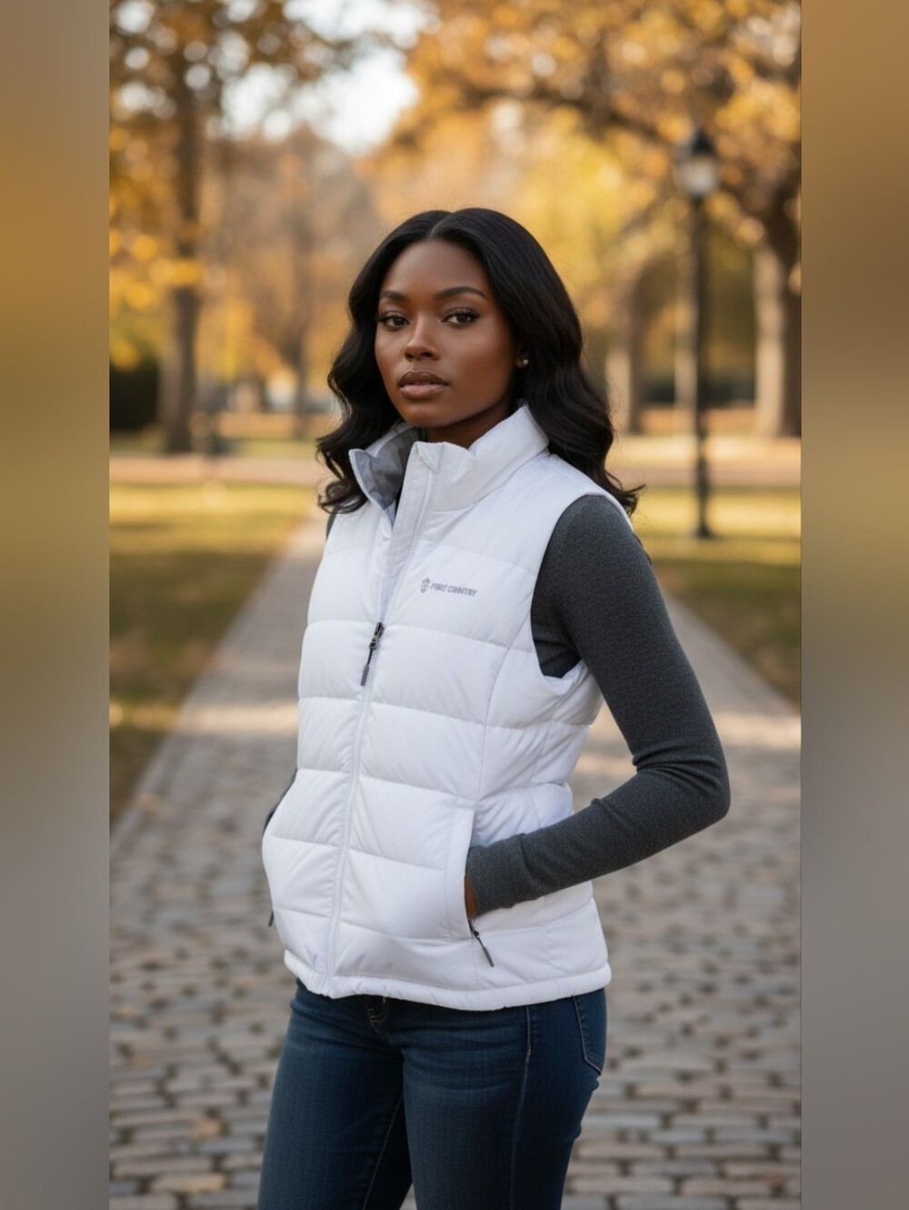 Free Country Women's White Puffer Vest XL Size